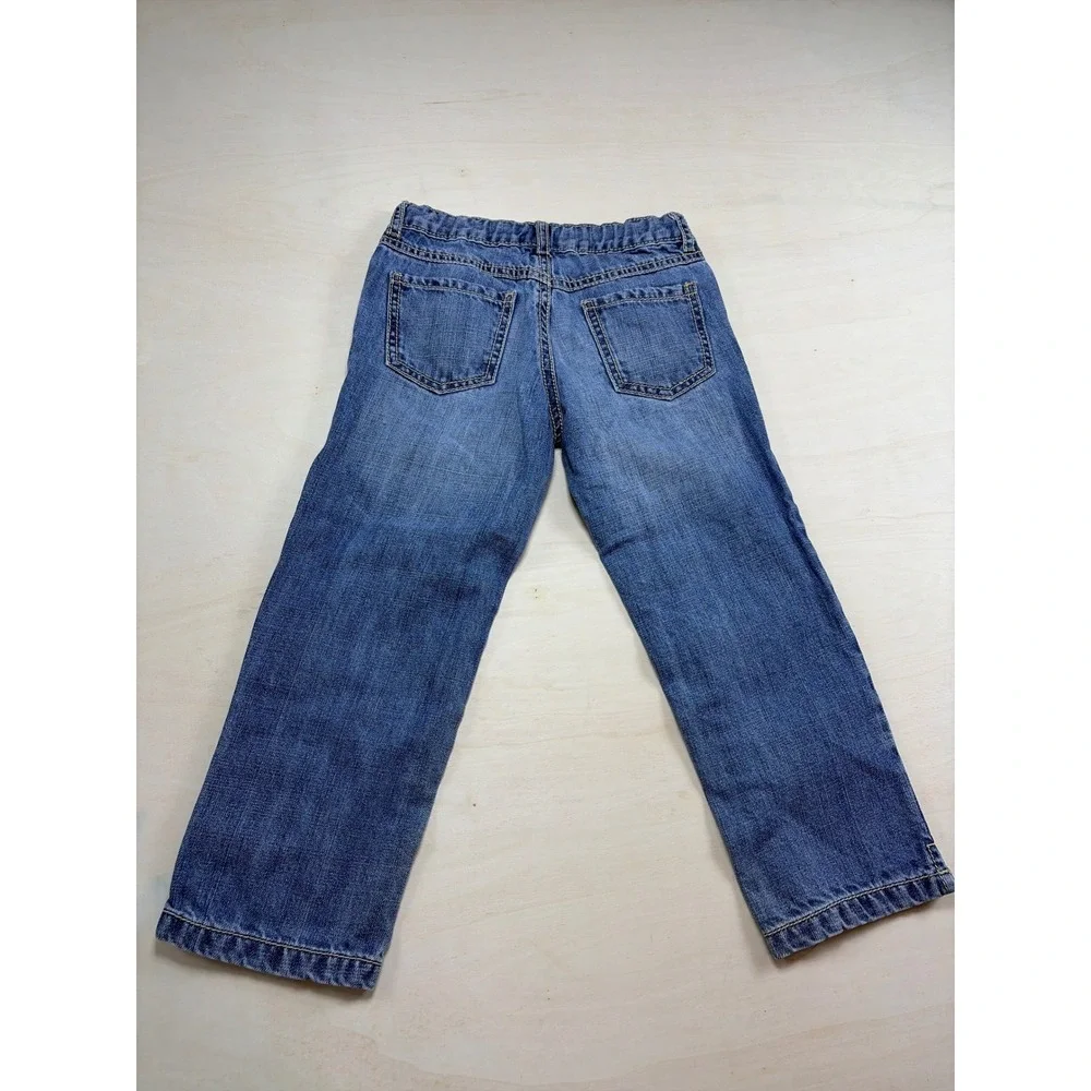 Gymboree Girls Size 7 Blue Jeans Floral Dragonfly Embroidered Denim crop /capri